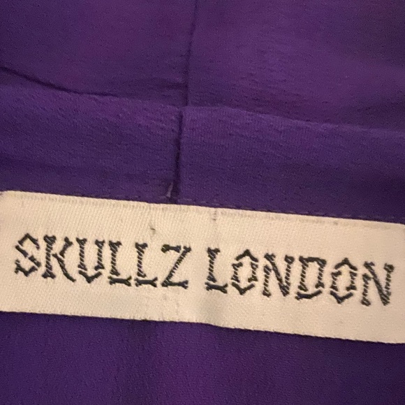 !!RARE!! Vintage NWOT SKULLZ LONDON Purple OS 3X ?PLUS Flowing Blouse Jacket - Picture 8 of 15
